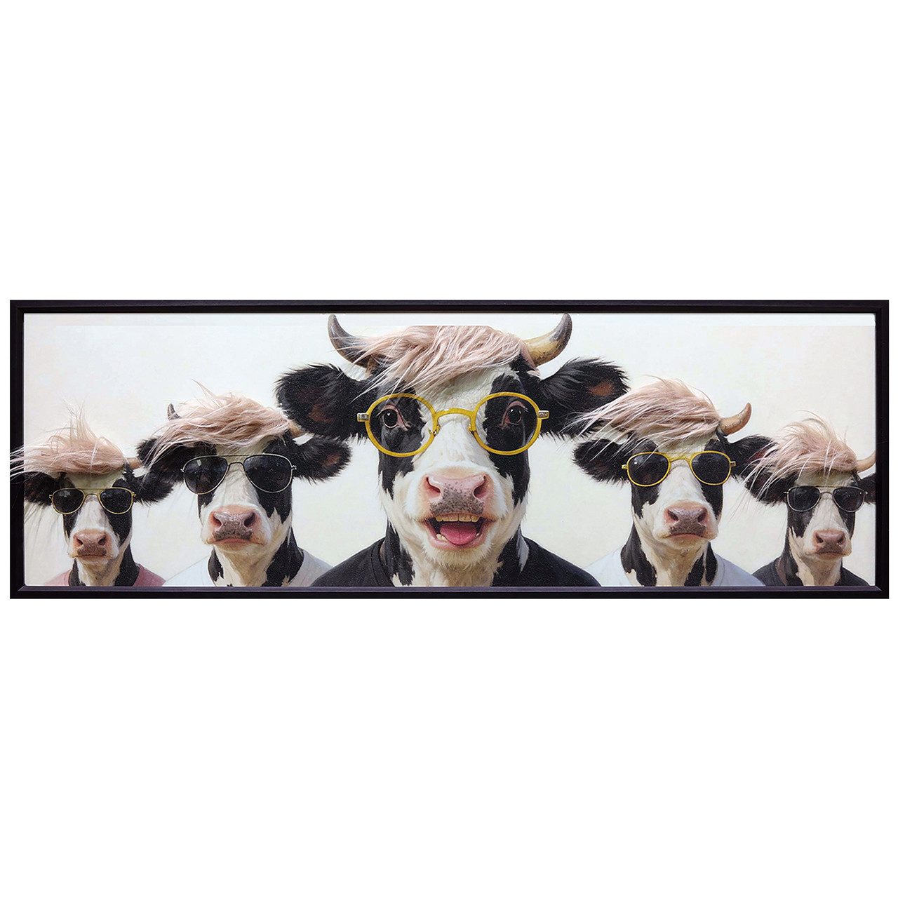 ArtUniverse Gemälde Leinwandbild Kunstfell Fabulous Five 40 x 120 cm, Tiermotiv