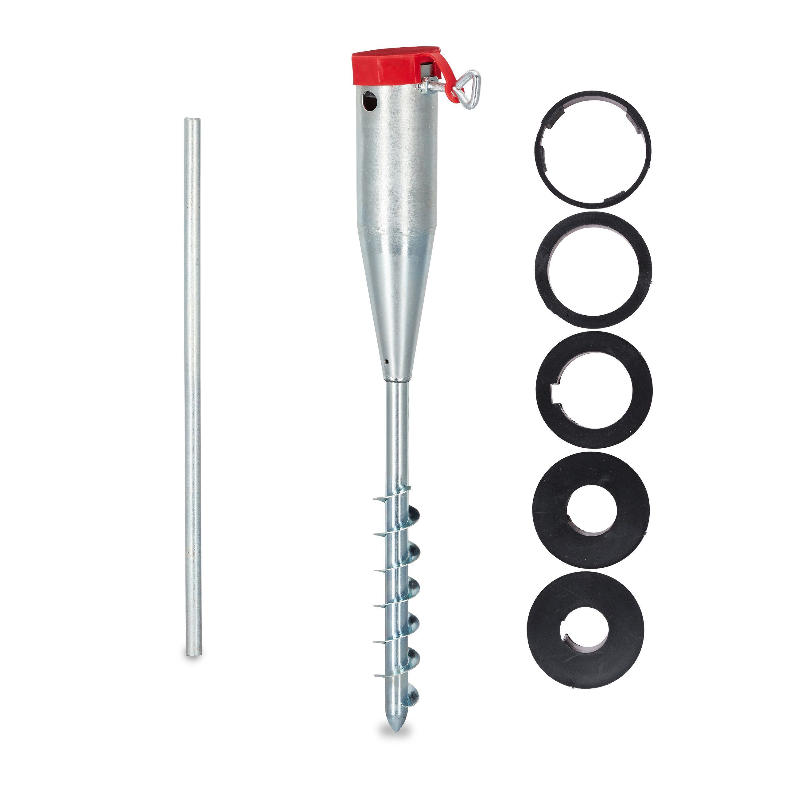 relaxdays Schirmhalter Bodenhülse Sonnenschirm 25 - 55 mm günstig online kaufen