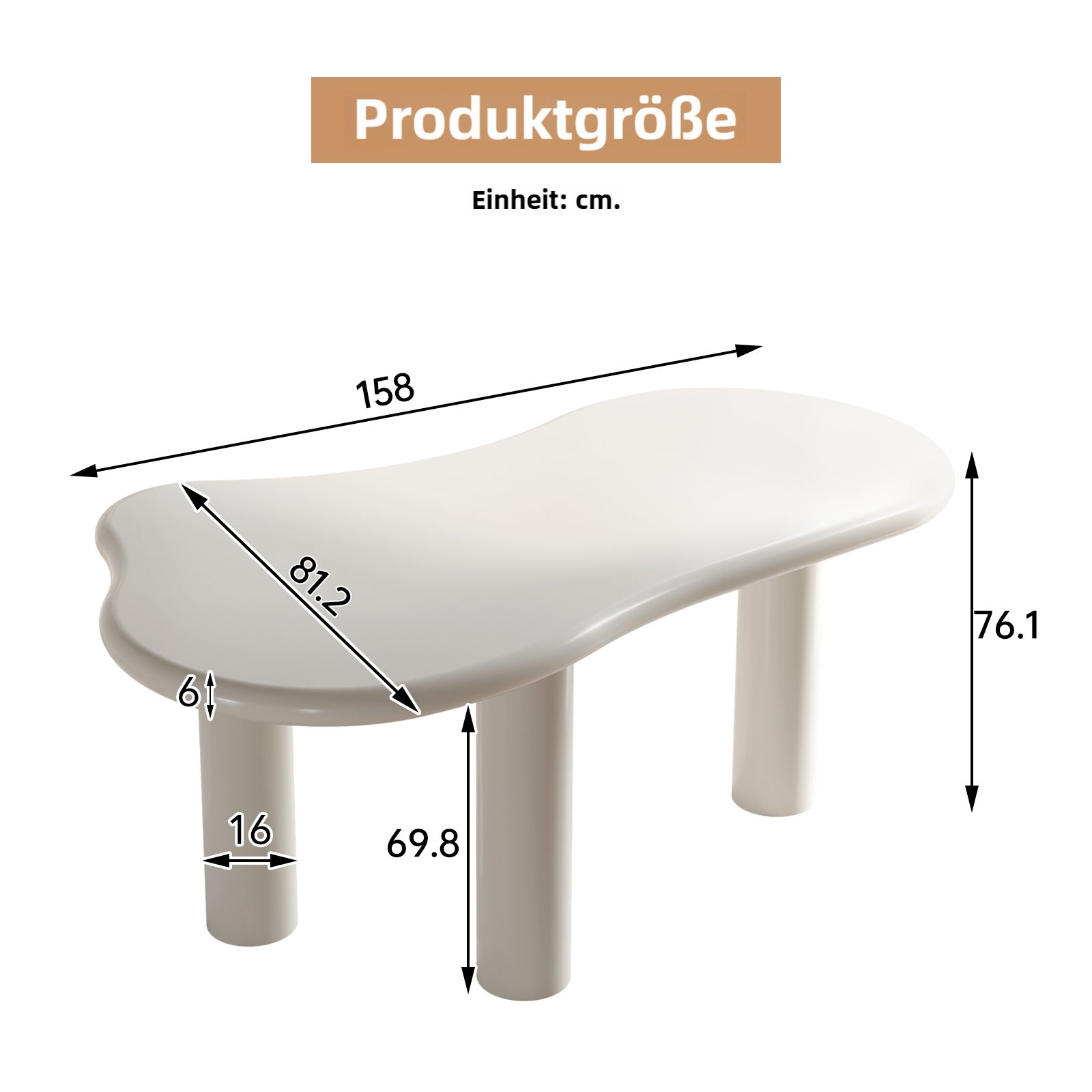Guyii Schreibtischstuhl Kreativer Wolkenform, cremeweiß, matt, Home Office Tisch (1 St)