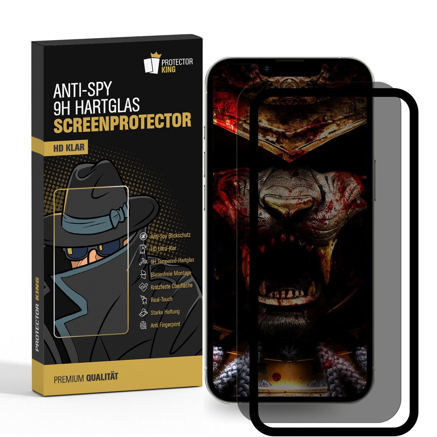 Displayschutzfolie 6x Blickschutz 9H Panzerglas Anti-Spy Screen Protector Montagehilfe