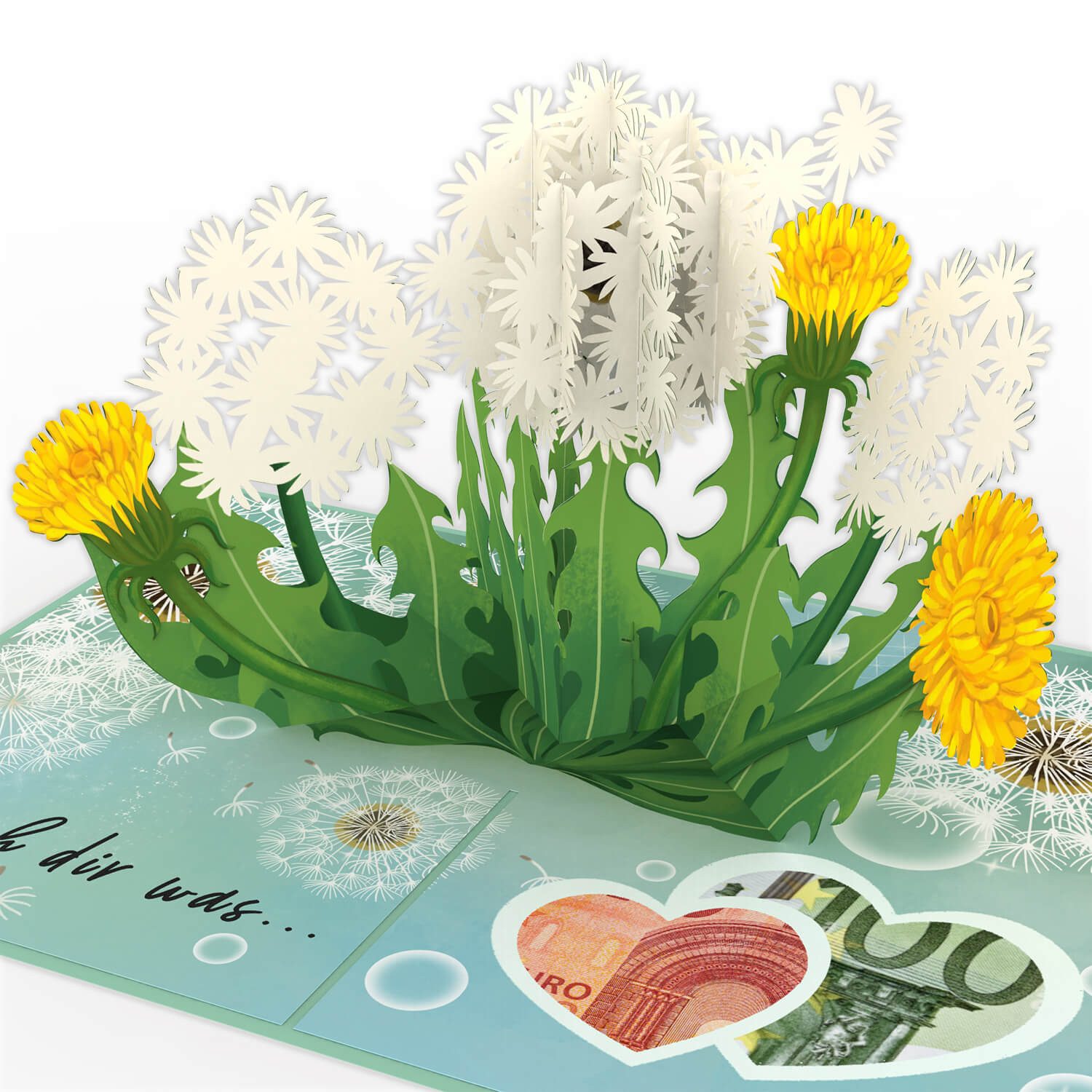 papercrush Geschenkkarte Wunscherfüller, Pop-Up Karte für Geburtstag, Kommunion & Konfirmation, Mit Geldfach, Verschenkfertig, Handgemacht