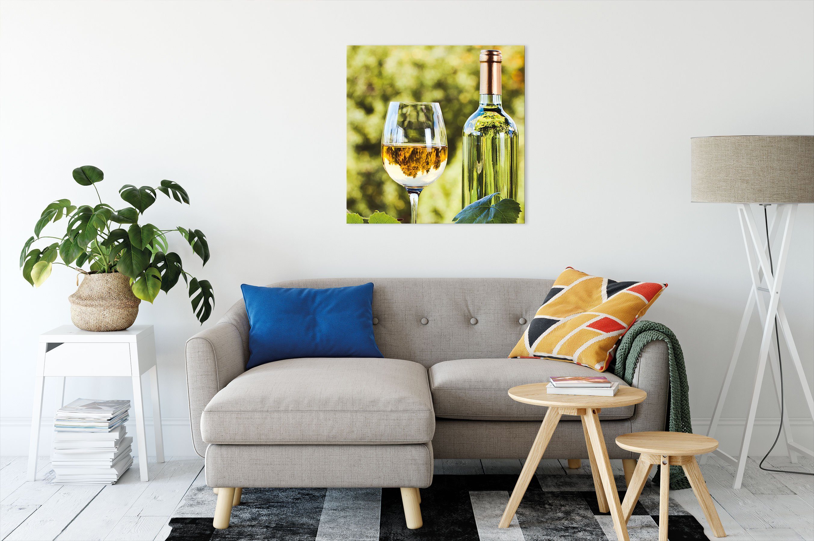 Leinwandbild Weintrauben Weintrauben, St), fertig Zackenaufhänger Pixxprint Wein und inkl. (1 Leinwandbild und bespannt, Wein