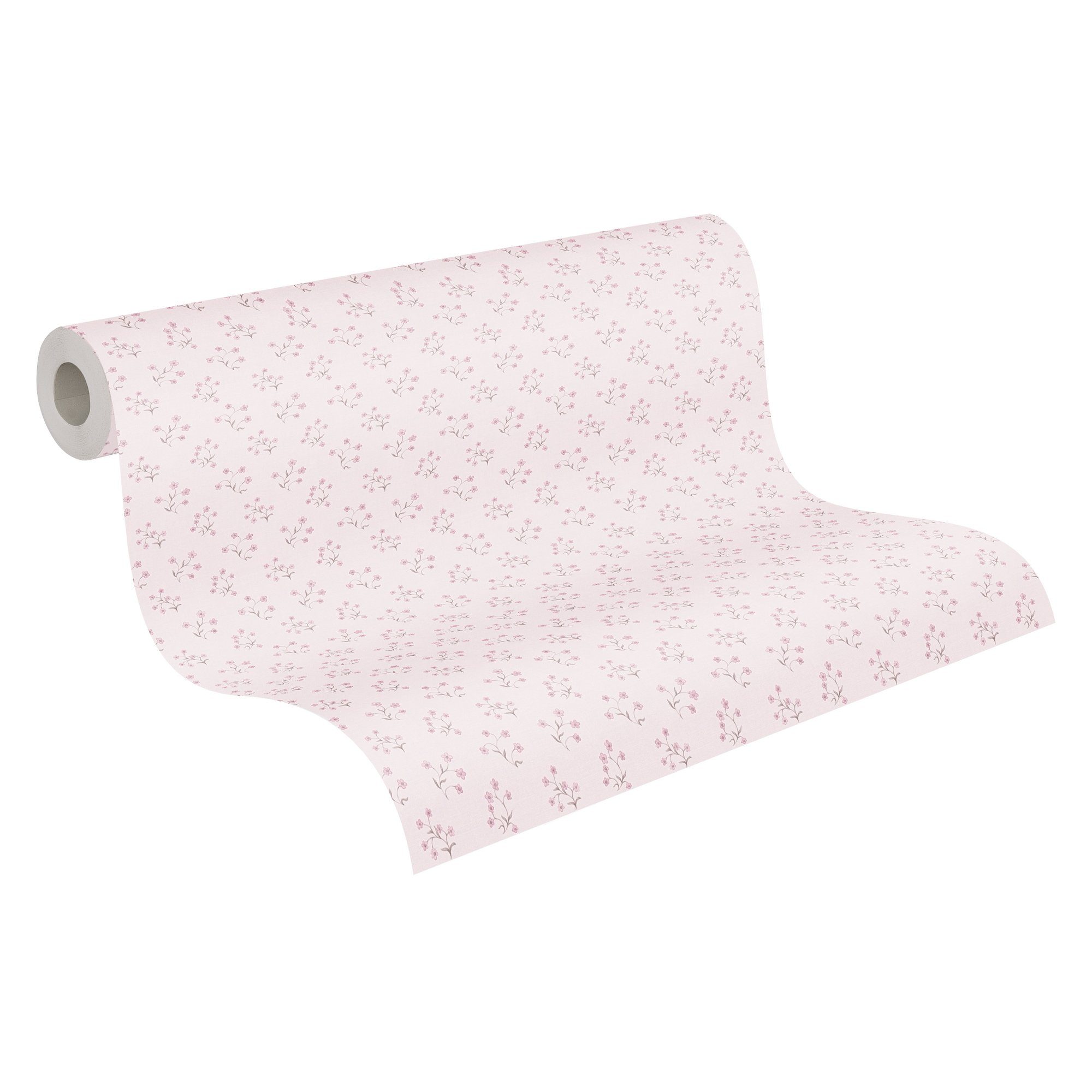 A.S. Création Vliestapete Florale Landhaustapete, leicht strukturiert, matt, gemustert, neutral, (1 St), Blümchen-Tapete Zierlich Tapeten Wohnzimmer Schlafzimmer Küche Design