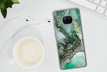 MuchoWow Handyhülle Gold - Marmor - Grün - Luxus - Marmoroptik - Grau, Phone Case, Handyhülle Xiaomi Mi 10T Lite, Silikon, Schutzhülle