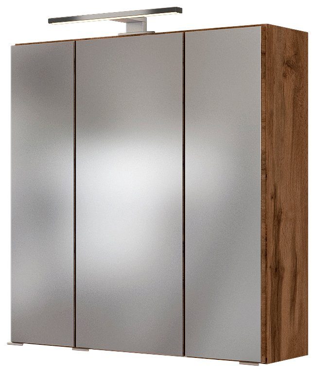 welltime Spiegelschrank Baabe Breite 60 cm, mit 3D-Effekt, dank 3 Spiegeltüren
