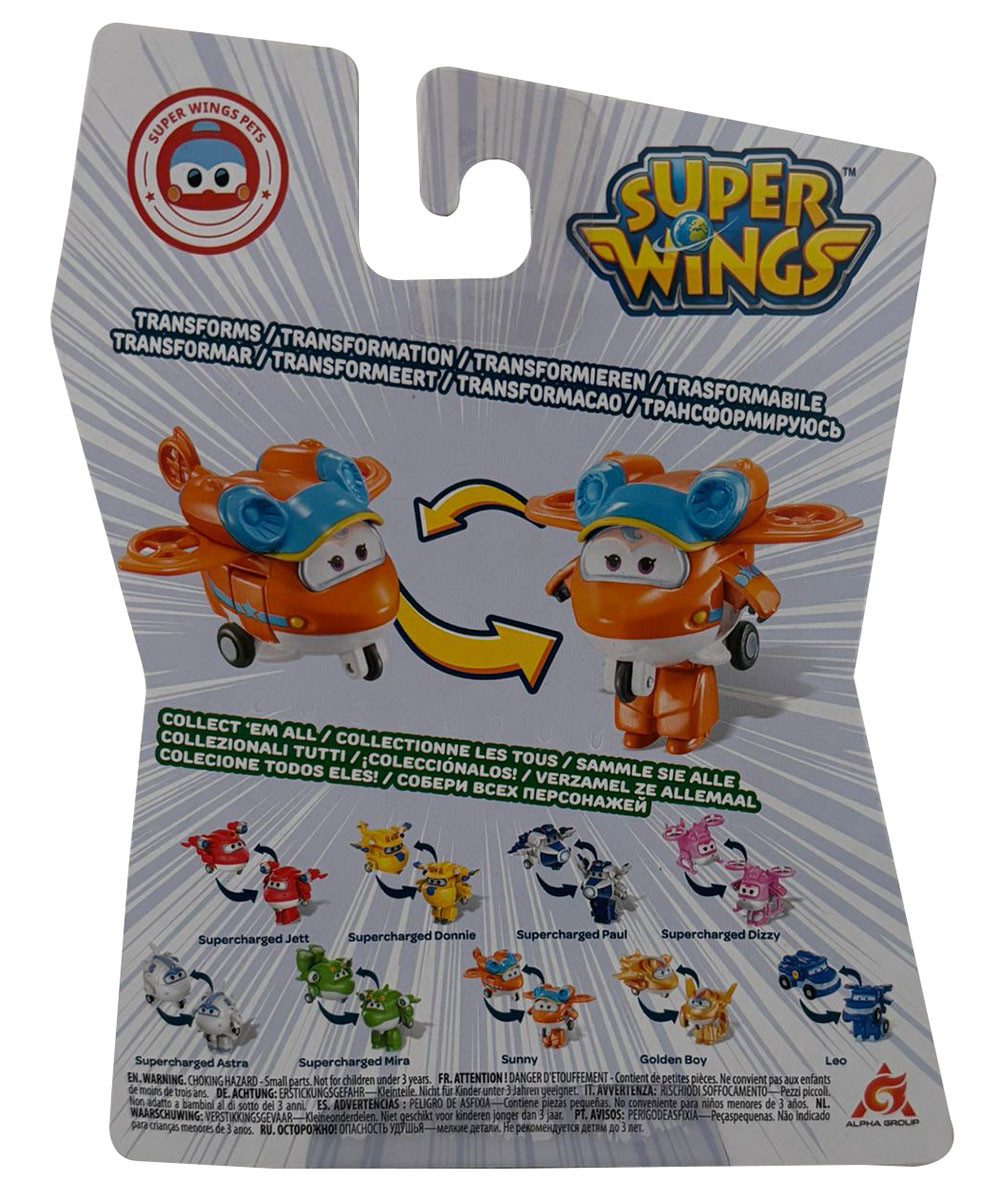 Super Wings Spielfigur Super Wings, Mini Sunny, Orange, Transform-a-Bots–2-in-1 Roboter & Flu