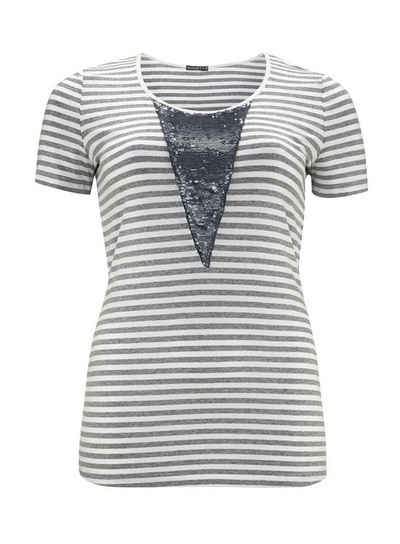 Apart Rundhalsshirt »Apart Damen Designer-Shirt, grau-weiß«