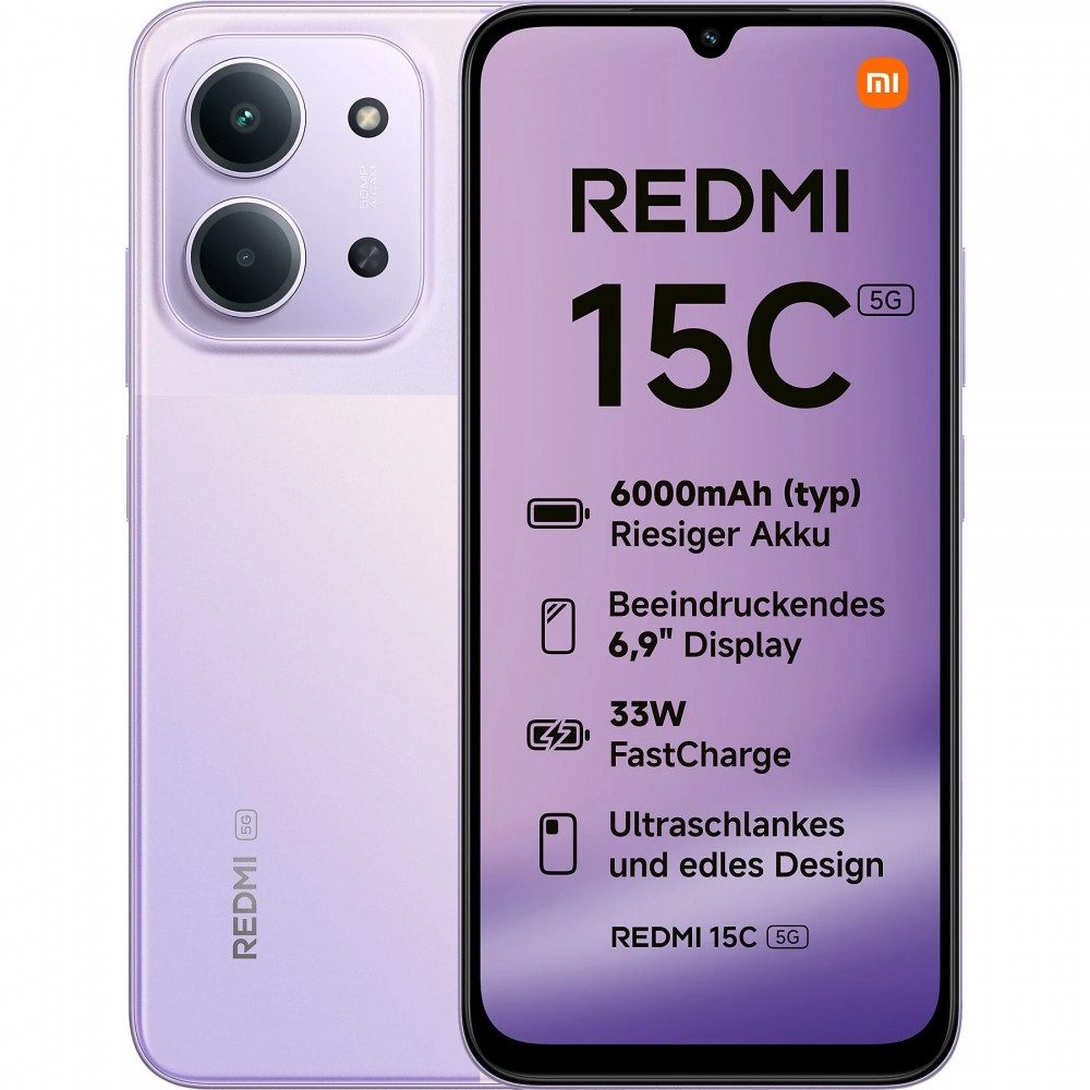 Xiaomi Redmi 15C 5G 256 GB / 4 GB - Smartphone - dusk purple Smartphone (6,9 Zoll, 256 GB Speicherplatz)
