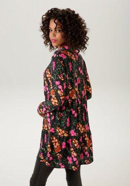Aniston CASUAL Hemdbluse mit ausdrucksvollem Blumendruck - NEUE KOLLEKTION