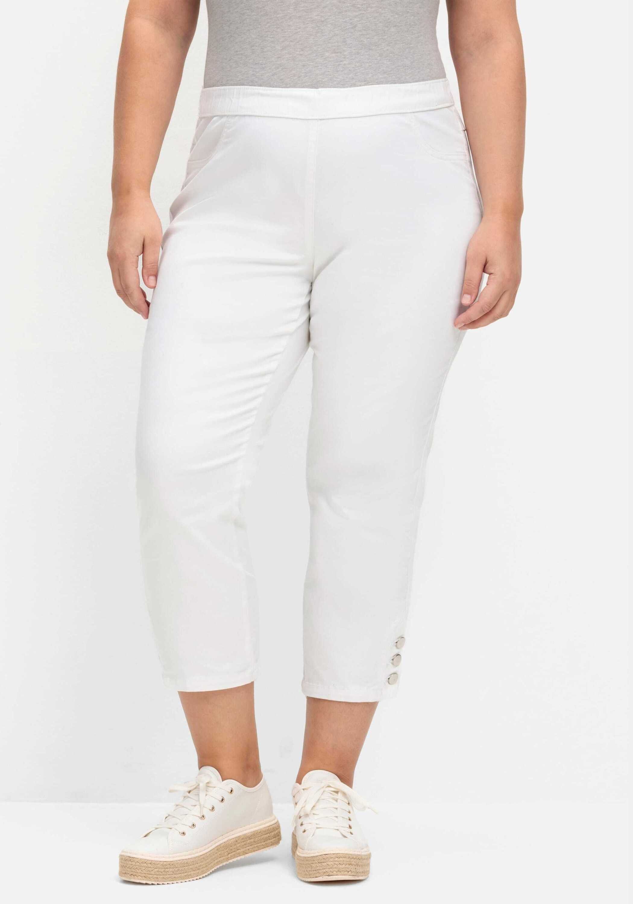 Sieh an! Bequeme Jeans 7/8-Jeans komfortabel mit Schlupfbund und Knöpfen am Saum