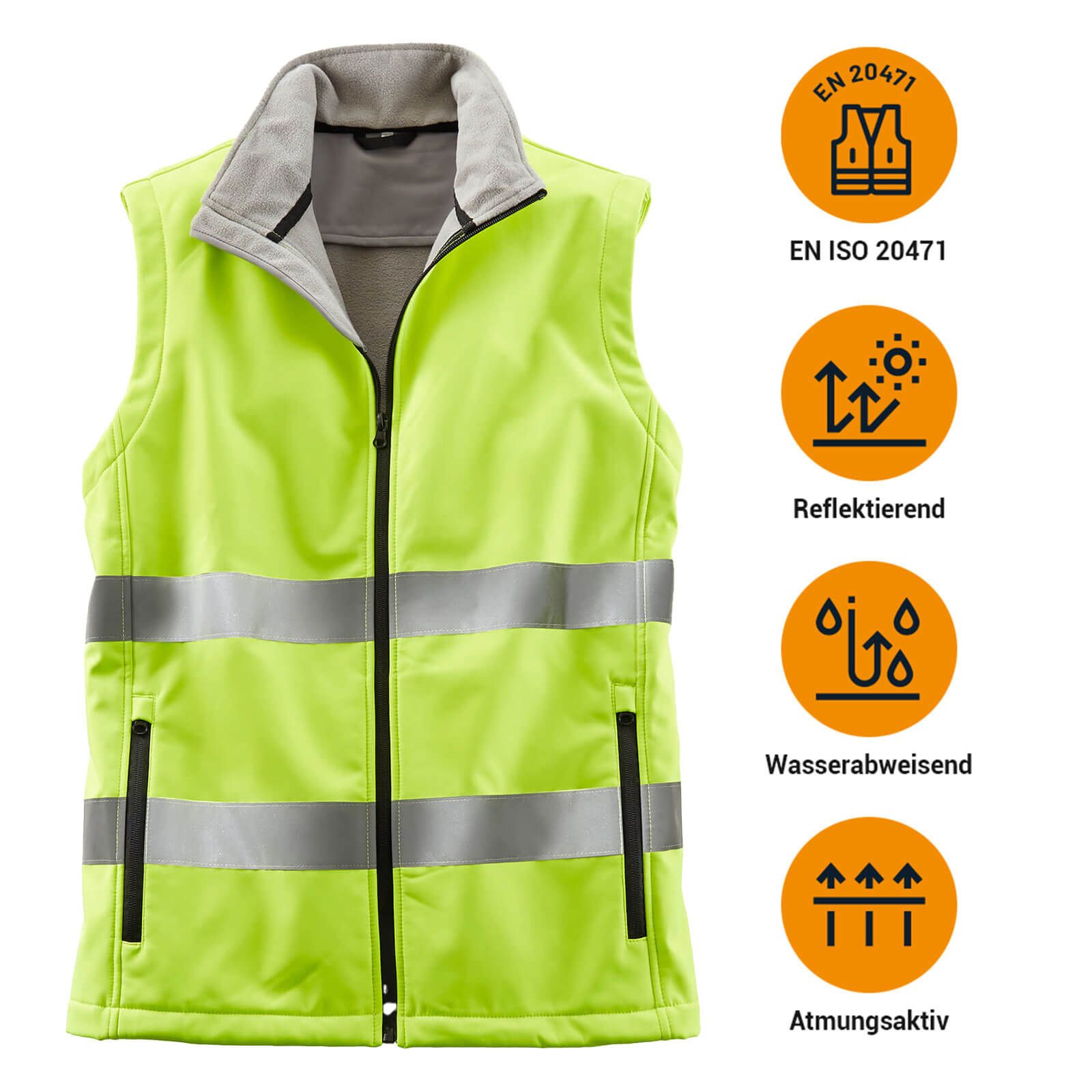 Terrax Workwear Warnweste 30320 Herren Warnschutzweste Arbeitsweste Softshe günstig online kaufen