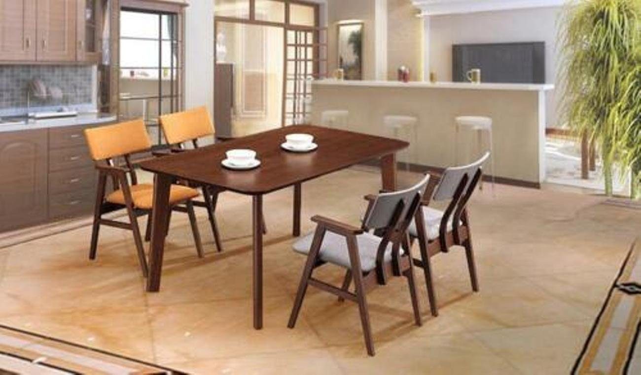 Stuhl Holz Esszimmer-Set, 4 Lehn Design + Stühle Ess Zimmer JVmoebel Garnitur Wohn Tisch