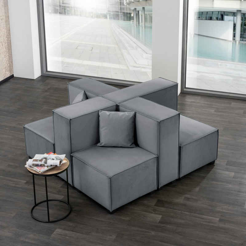 Max Winzer® Wohnlandschaft MOVE, Set, Sofa-Set 05 aus 8 Sitz-Elementen, inklusive 2 Zierkissen, kombinierbar