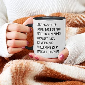 22Feels Tasse Grosse Schwester Geschenk Geburtstag Weihnachten Ältere Geschwister, Keramik, Made in Germany, Spülmaschinenfest, Zweifarbig