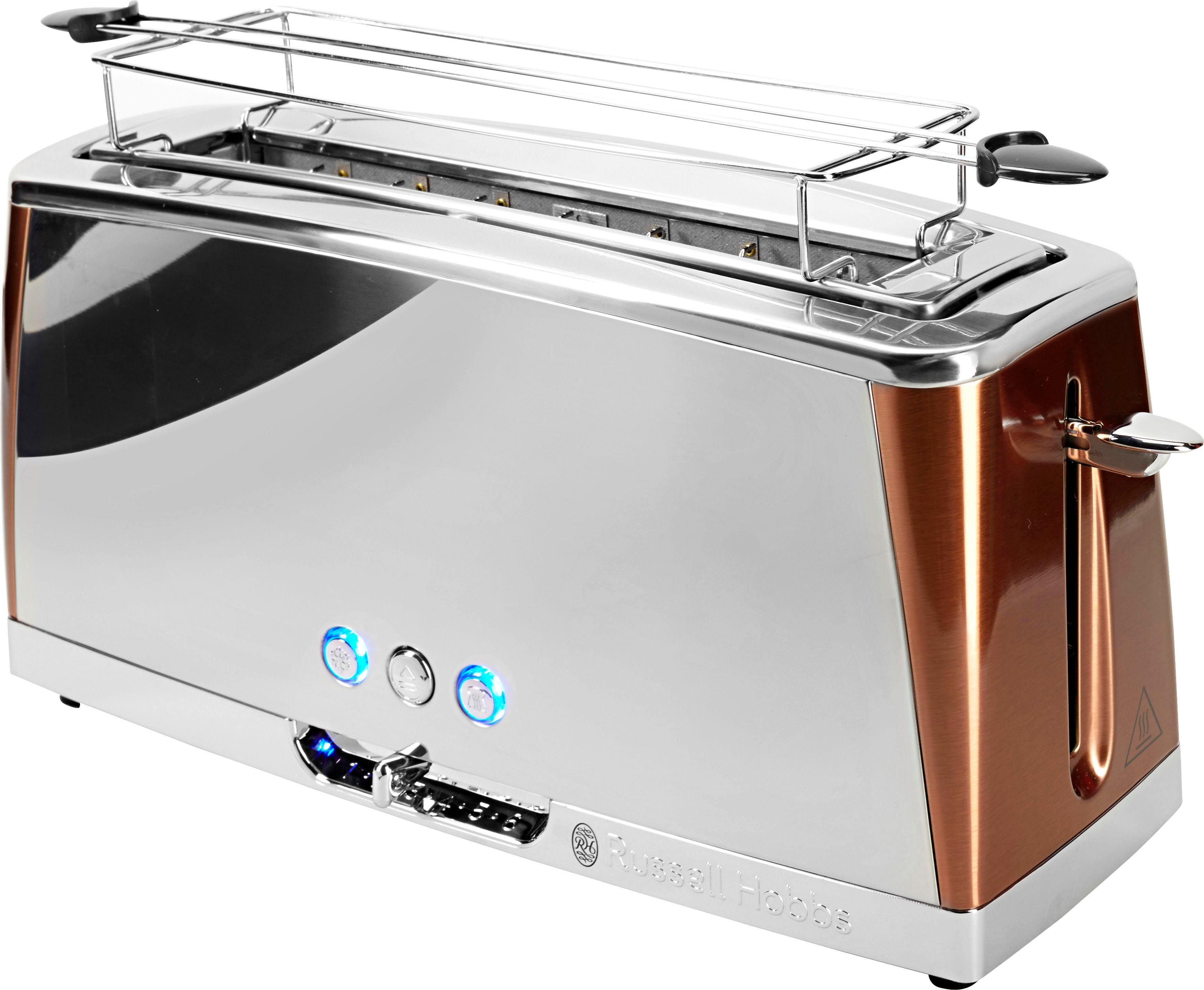Image of RUSSELL HOBBS Toaster Luna Copper Accents 24310-56, 1 langer Schlitz, für 2 Scheiben, 1420 W