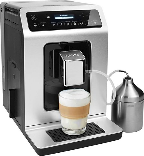 Krups Kaffeevollautomat EA891D Evidence, Barista Quattro Force Technologie, 12 Kaffee-Variationen + 3 Tee-Variationen, One-Touch-Cappuccino Funktion, OLED-Display und Touchscreen