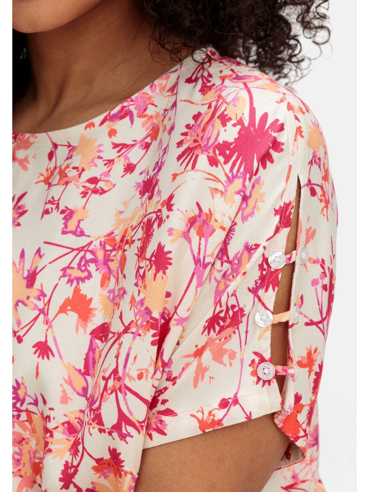 Sheego Tunika Große Größen mit Cut-outs an den Ärmeln