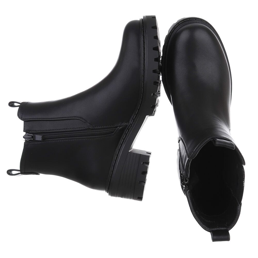 Ital-Design Elegante Damen Boots mit Blockabsatz und elastischen Einsätzen günstig online kaufen