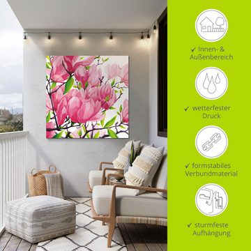 Artland Wandbild Pinke Magnolien, Blumen (1 St), als Alubild, Outdoorbild, Leinwandbild in verschied. Größen