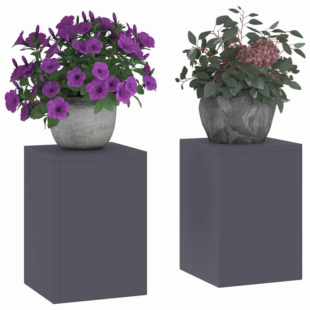 Thumbnail - vidaXL Blumenständer Pflanzenständer 2 pcs Anthrazit 24 x 24 x 35 cm Stahl (2 St)