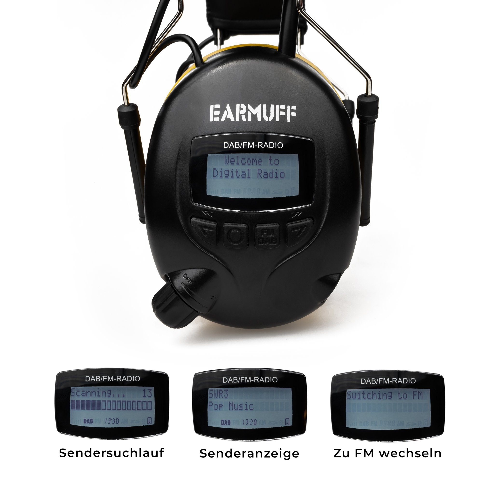 Kapselgehörschutz DAB+/FM/AUX, St) EARMUFF EARMUFF 31dB (1