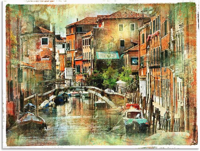 Artland Wandbild »Kanal in Venedig«, Italien (1 Stück), in vielen Größen & Produktarten - Alubild / Outdoorbild für den Außenbereich, Leinwandbild, Poster, Wandaufkleber / Wandtattoo auch für Badezimmer geeignet-Otto