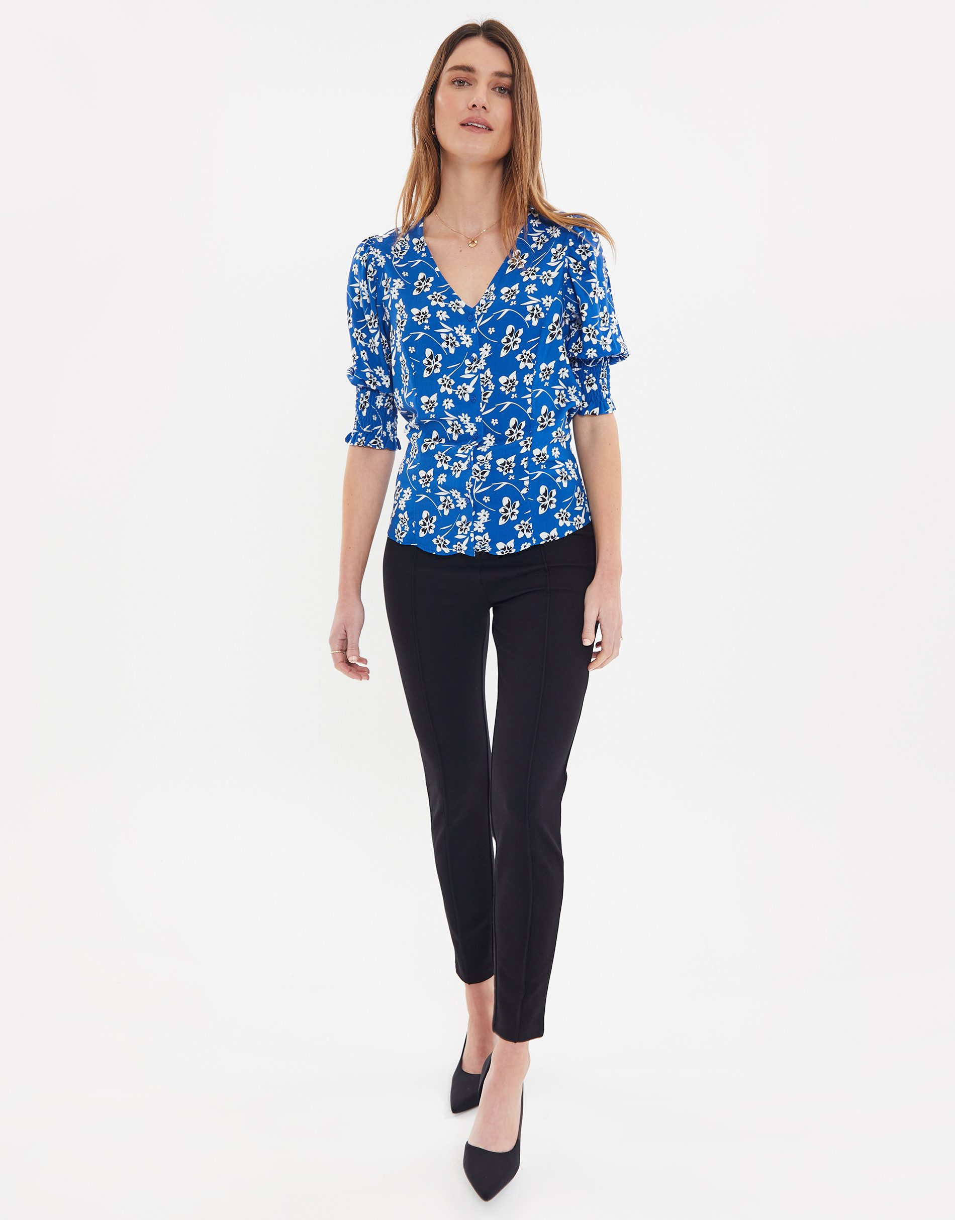 Threadbare Blusentop THB Sand Short Sleeve mit schönem Print