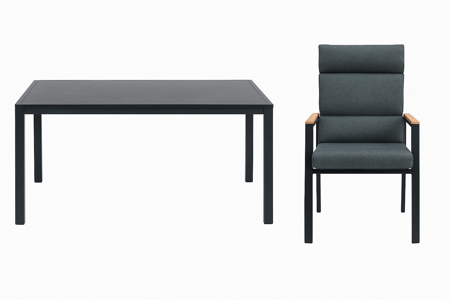 Greemotion Gartenlounge-Set [Bern] Lounge-Set Anthrazit Aluminium, (5-tlg), verstellbar