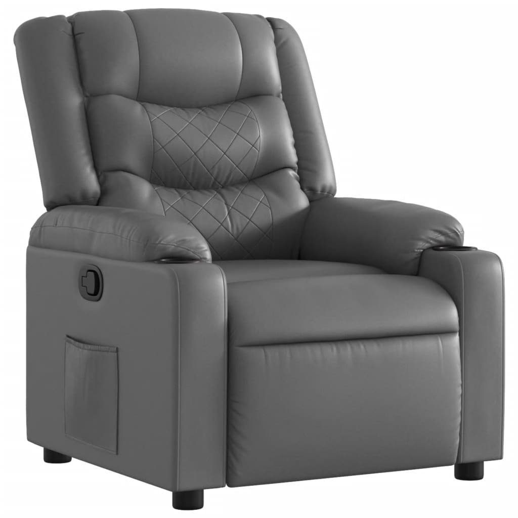 vidaXL Sessel Relaxsessel Grau Kunstleder (1-St) günstig online kaufen