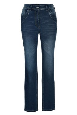 MIAMODA Regular-fit-Jeans Jeans Slim Fit Ziersteinchen 5-Pocket