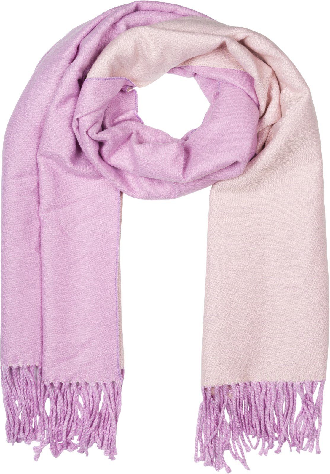 styleBREAKER Modeschal 2-Farbiger Schal mit Fransen, (1-St) günstig online kaufen