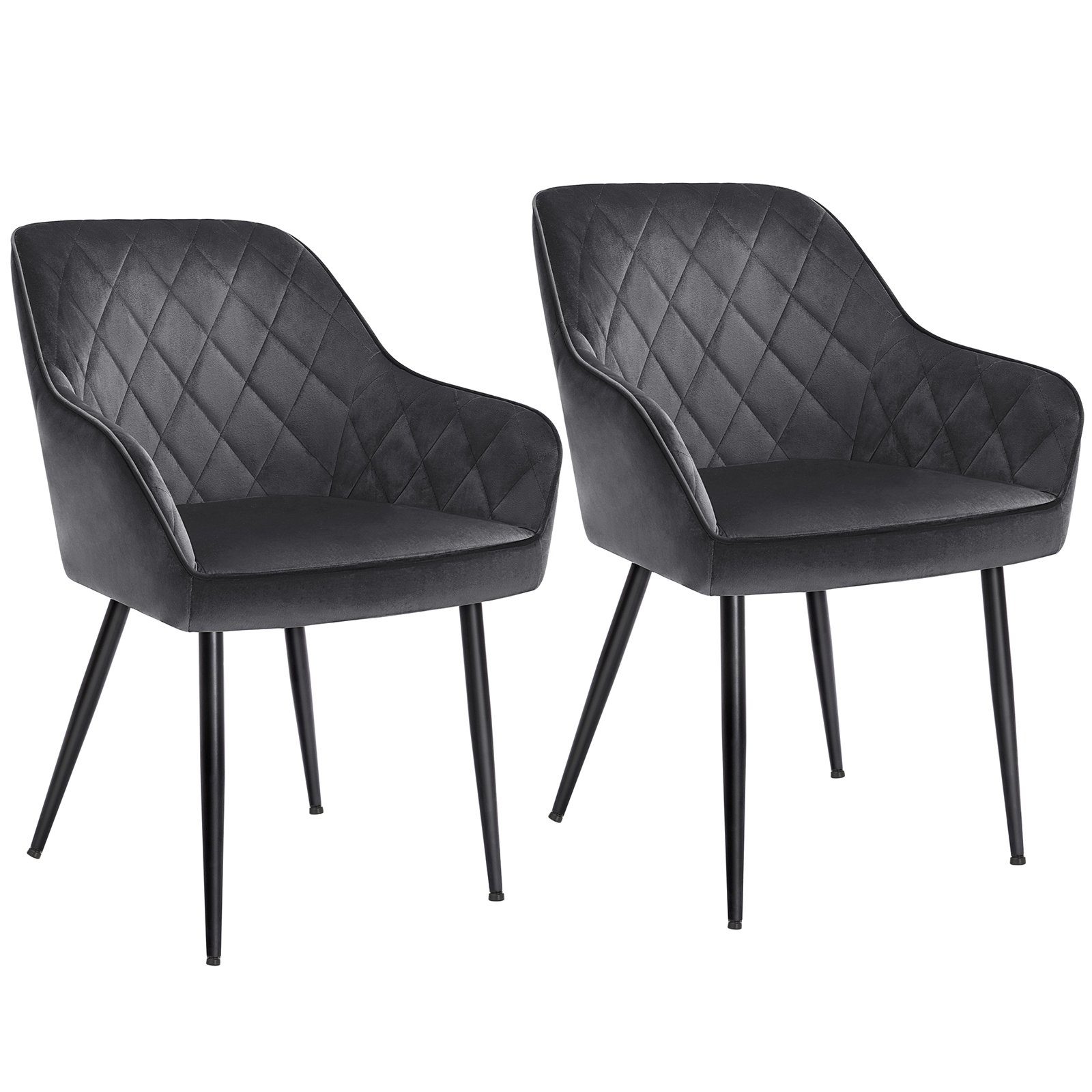 SONGMICS Esszimmerstuhl (2 St), Polsterstuhl, verstellbare Füße, Samt​ günstig online kaufen