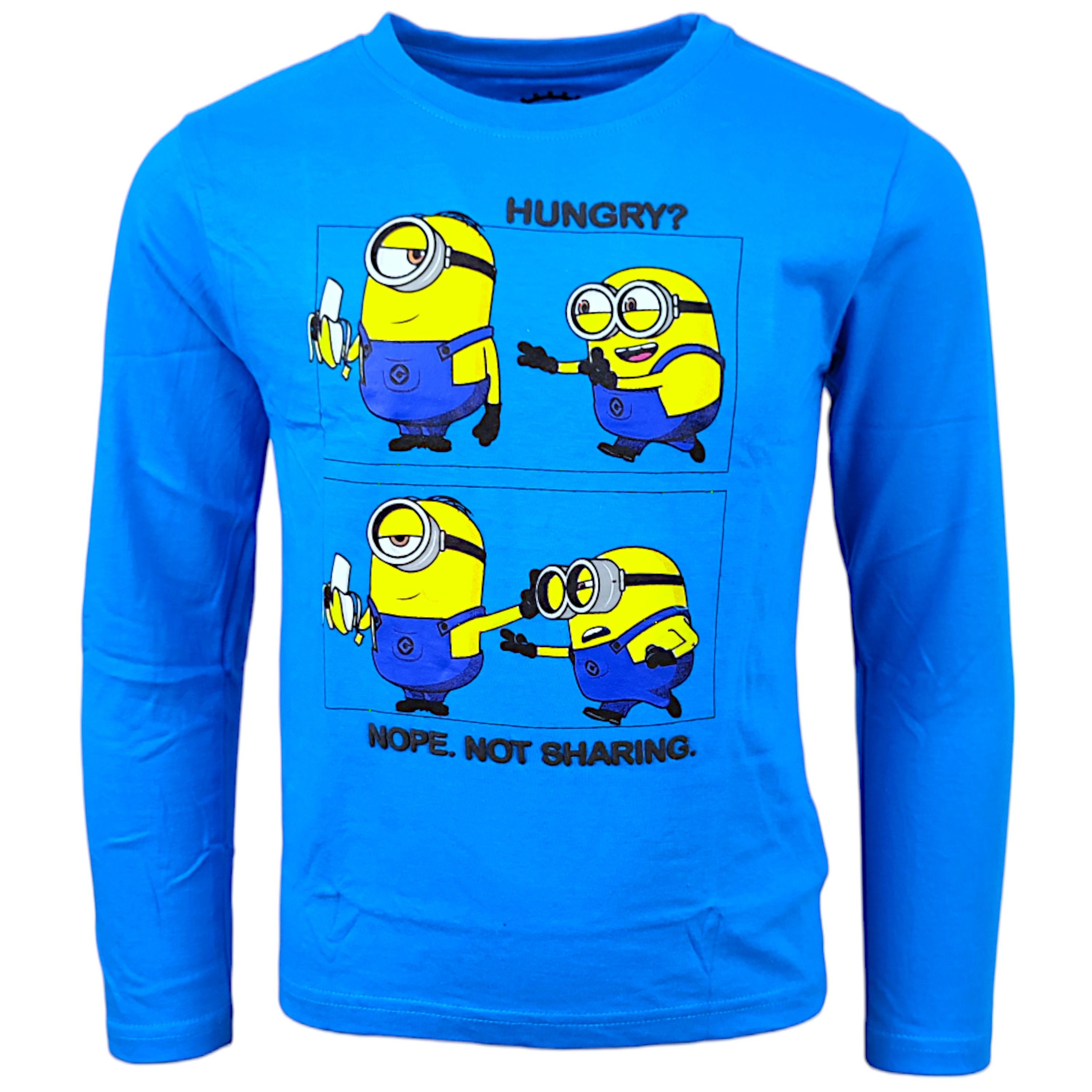 Minions Langarmshirt Bob & Stuart Jungen Shirt aus Baumwolle Gr. 104 - 134 cm