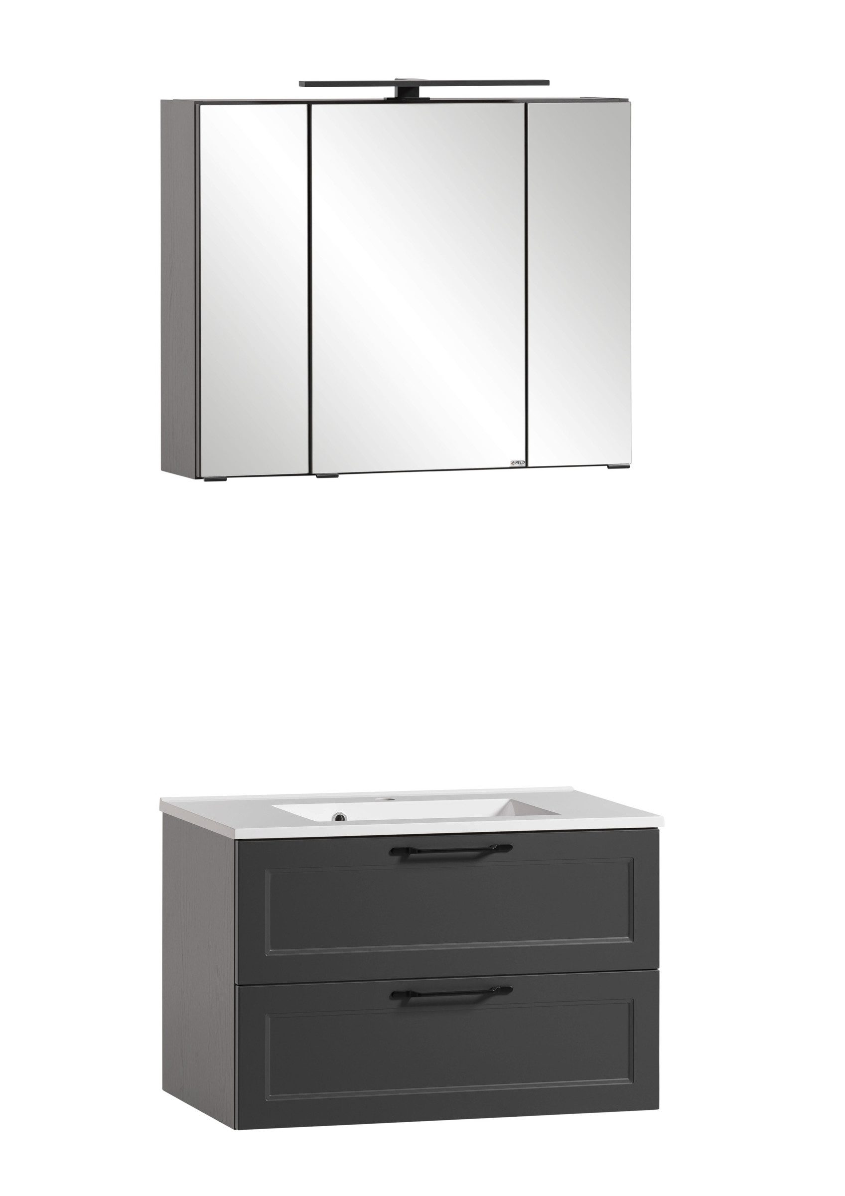 HELD MÖBEL Badezimmer-Set (2-tlg) in matt-grau, Graphit - 80x195x47cm (BxHxT), (2-tlg)