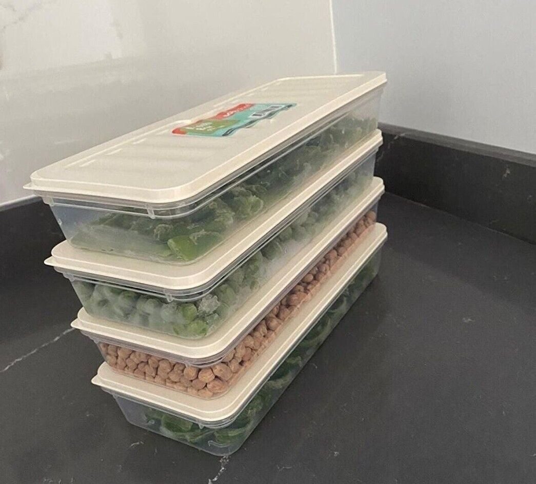 Parpalinam Frischhaltedose Kühlschrank Organizer Gefrierdose Set Vorratsbehälter Frischhaltedose, (4-tlg), Premium Kühlschrank, Gefrierschrank Organizer, luftdicht Vorratsdosen
