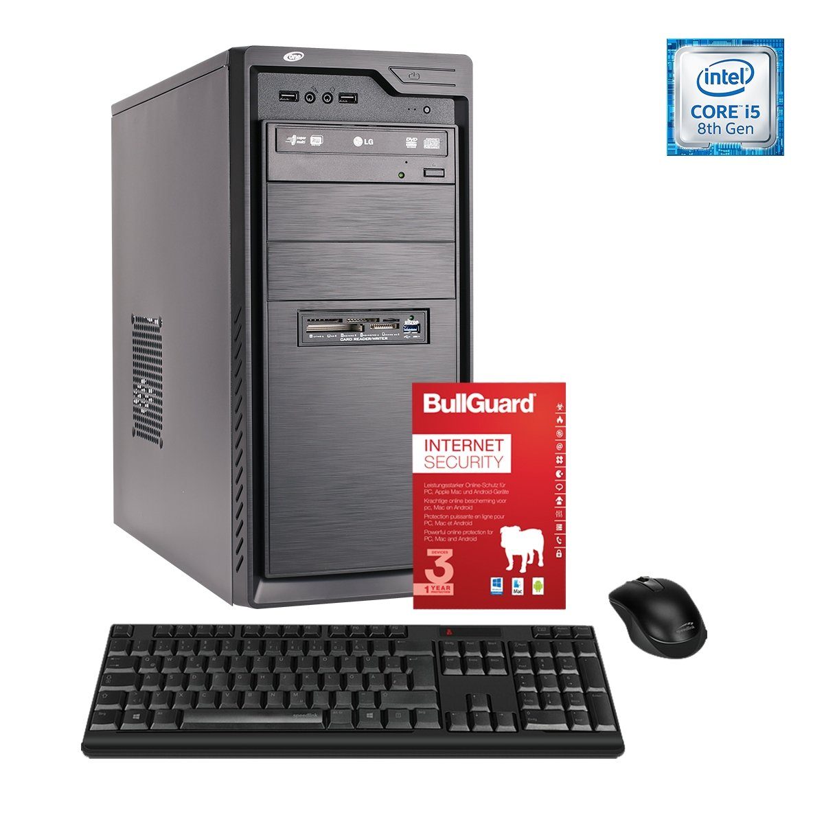 one pc core i5 8400 hd graphics 8gb ddr4 sdram office pc 44040 office computer