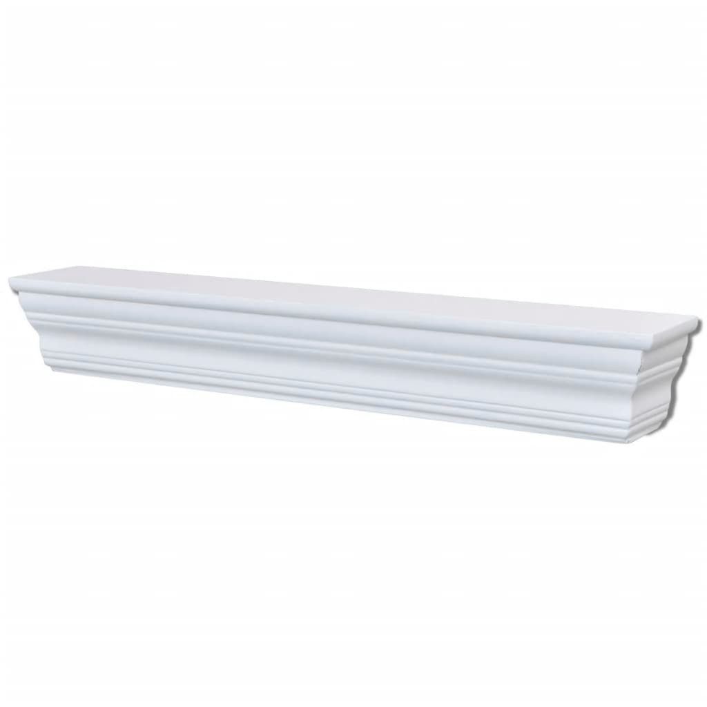 furnicato Wandregal Wandregale Barockstil 61x9,5x9 cm Weiß MDF 2er-Set, 1-tlg., Stabile Regalbretter mit Stauraum für Bücher im Wohnzimmer
