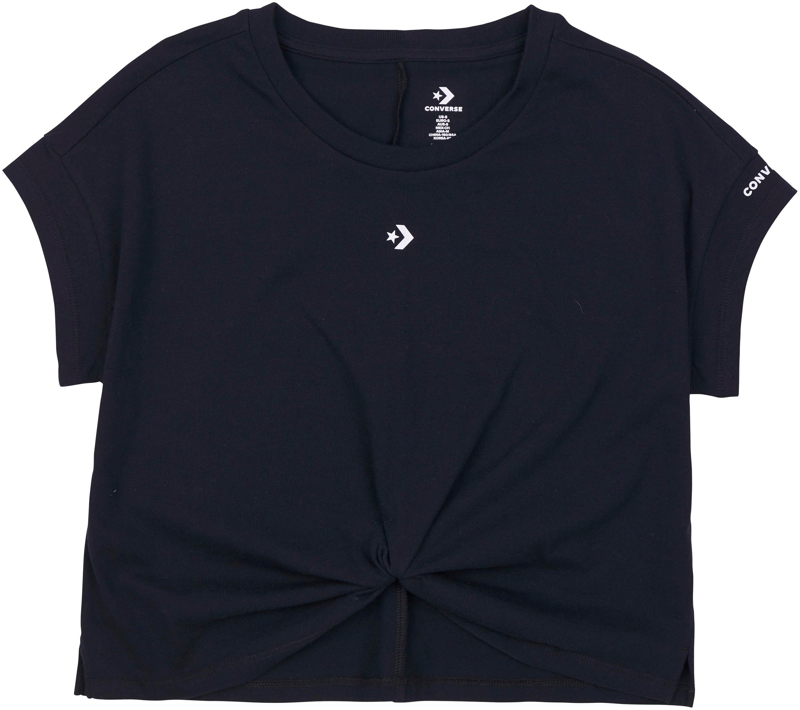 WOMEN\'S Knoten T-Shirt Saum CONVERSE am TWIST Converse STAR (1-tlg) CHEVRON