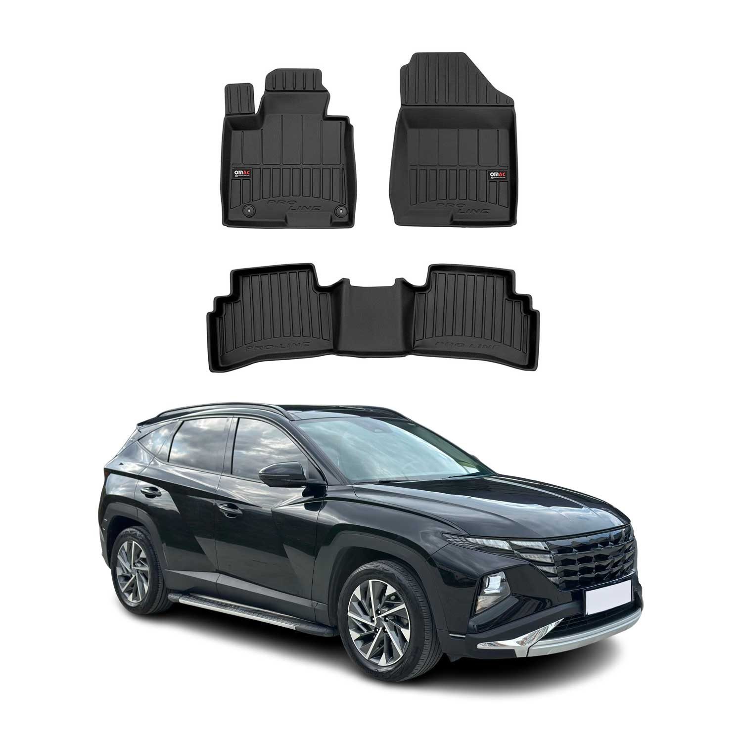 OMAC Auto-Fußmatten für Hyundai Tucson 2021-2025 Schwarz 4 tlg TPE (4 St), für Hyundai Tucson 2021-2025 Hyundai Tucson 2021-2025, Antirutsch,Wasserfest,Einfache Installation