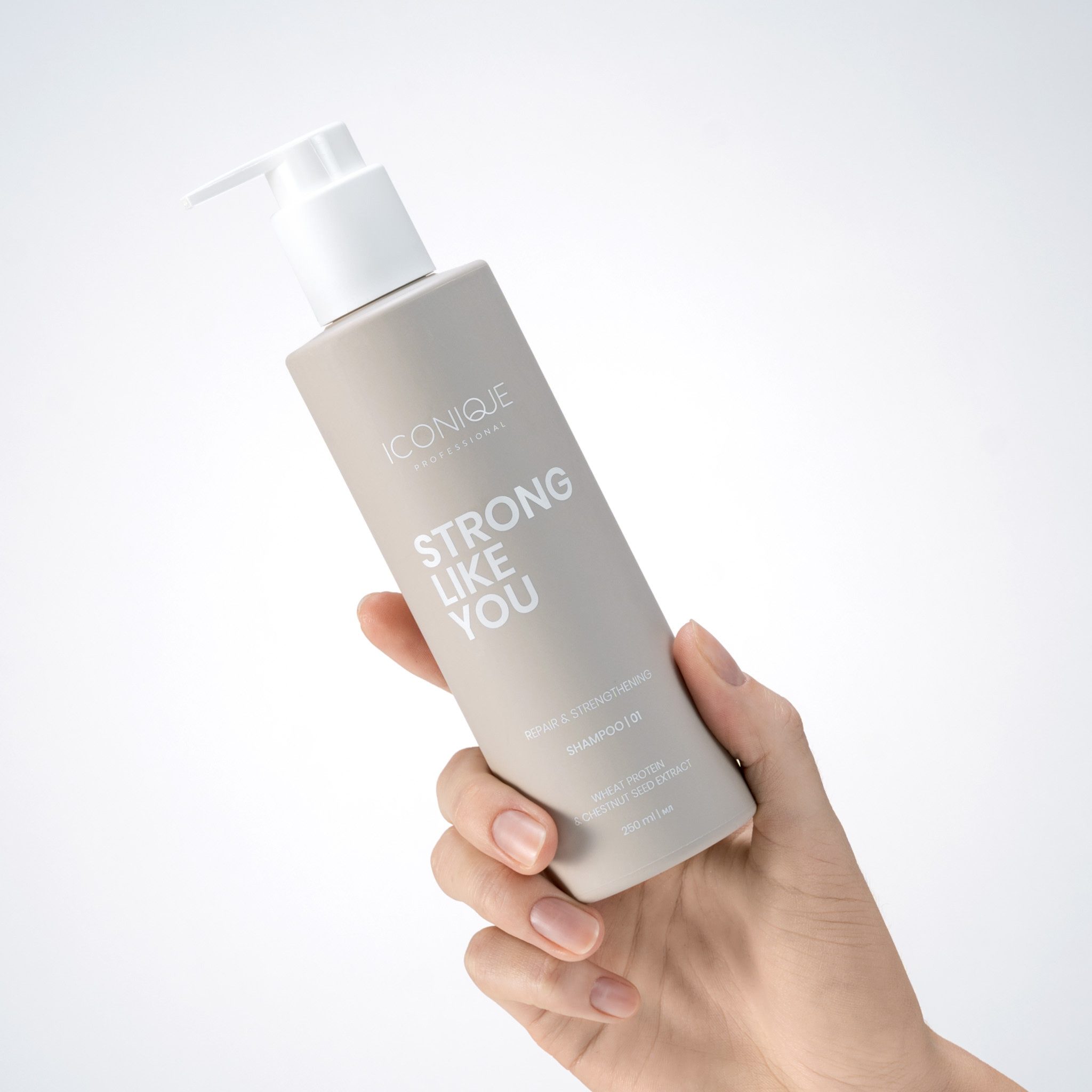 ICONIQUE Professional Haarshampoo STRONG LIKE YOU Shampoo – repariert & stärkt geschädigtes Haar