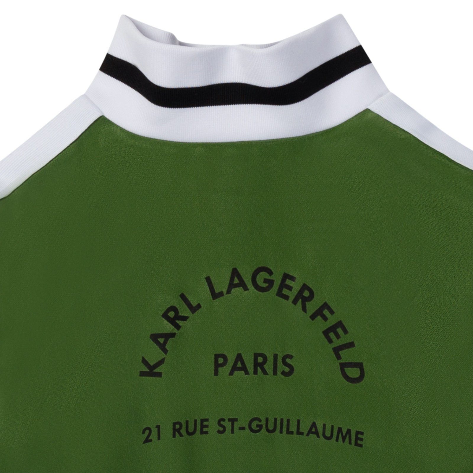 KARL LAGERFELD Trainingsjacke Karl oliv Streifen Trainingsjacke mit Lagerfeld