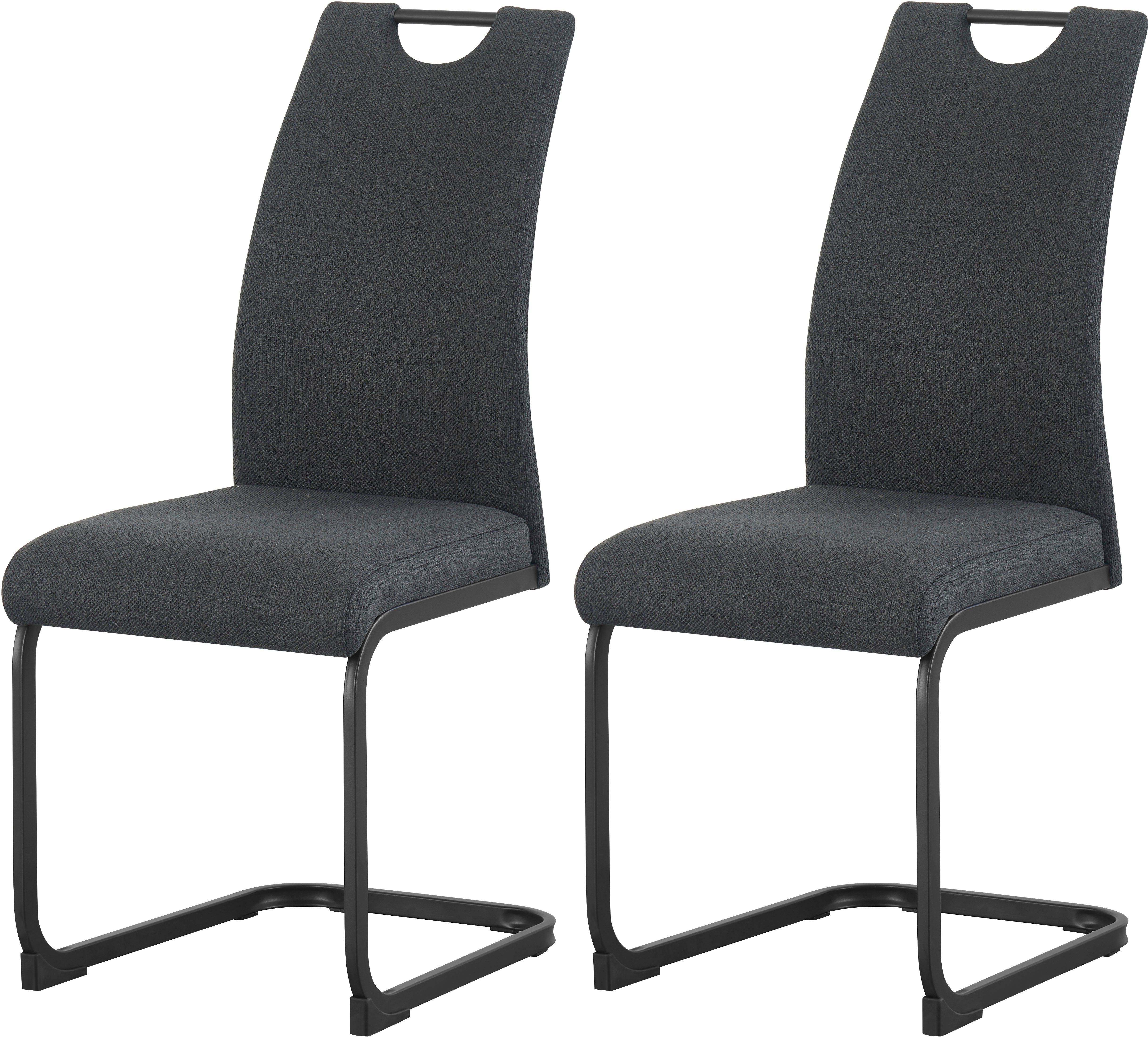 Home affaire Esszimmerstuhl KANATA, 2er Set, mit Metallgestell in matt schwarz (Set, 2 St), in verschiedenen Farben, Belsatbarkeit pro Stuhl 120 kg