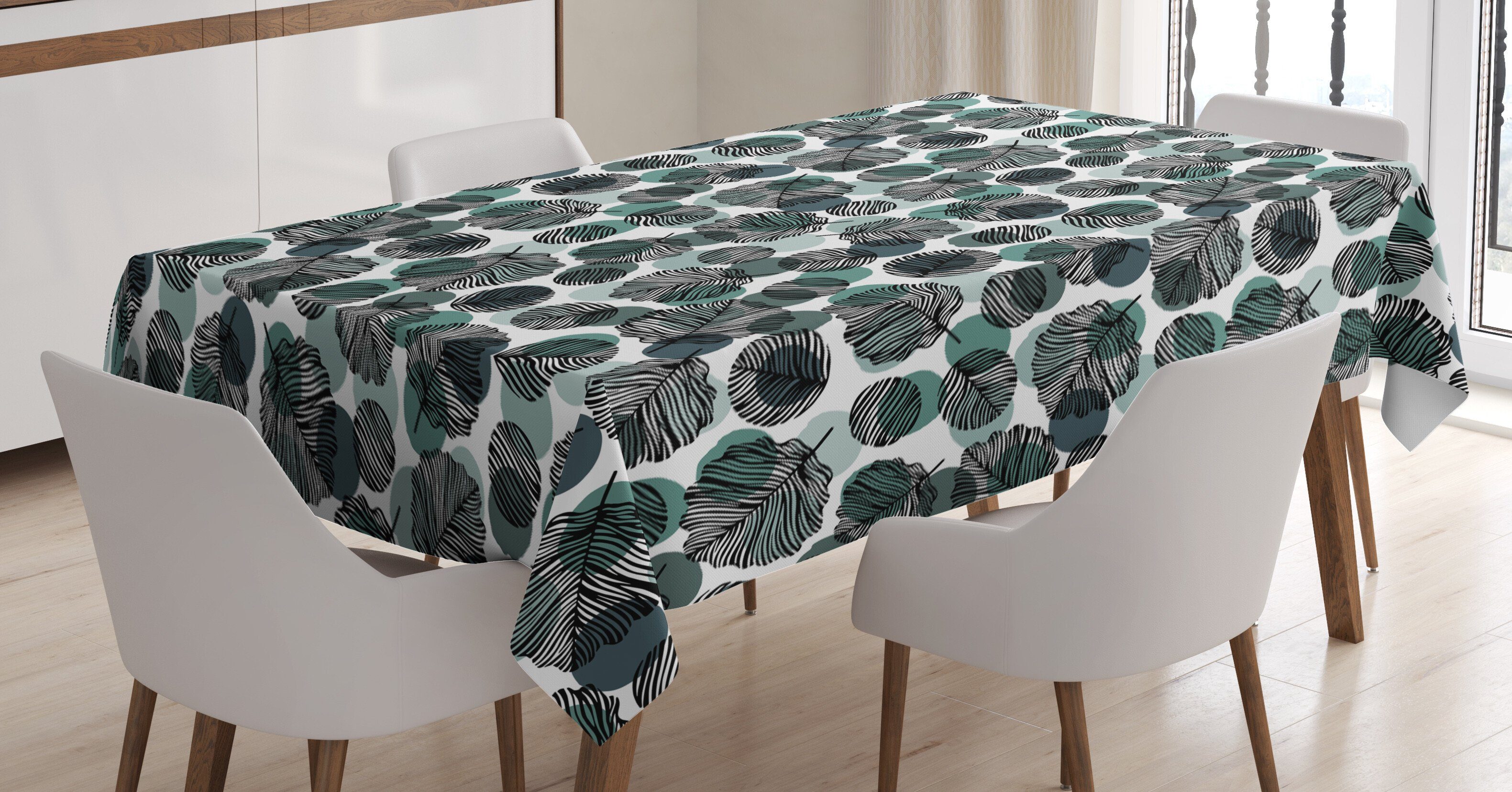 Tischdecke Für Außen Klare Abakuhaus Dots-Laub Farbfest Abstrakt Bereich den Blätter Waschbar geeignet Farben,