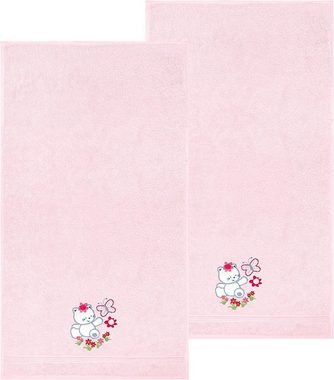 Lashuma Neugeborenen-Geschenkset (Set, 2-tlg) Mädchen Kinderhandtücher rosa 50x90 cm bestickt