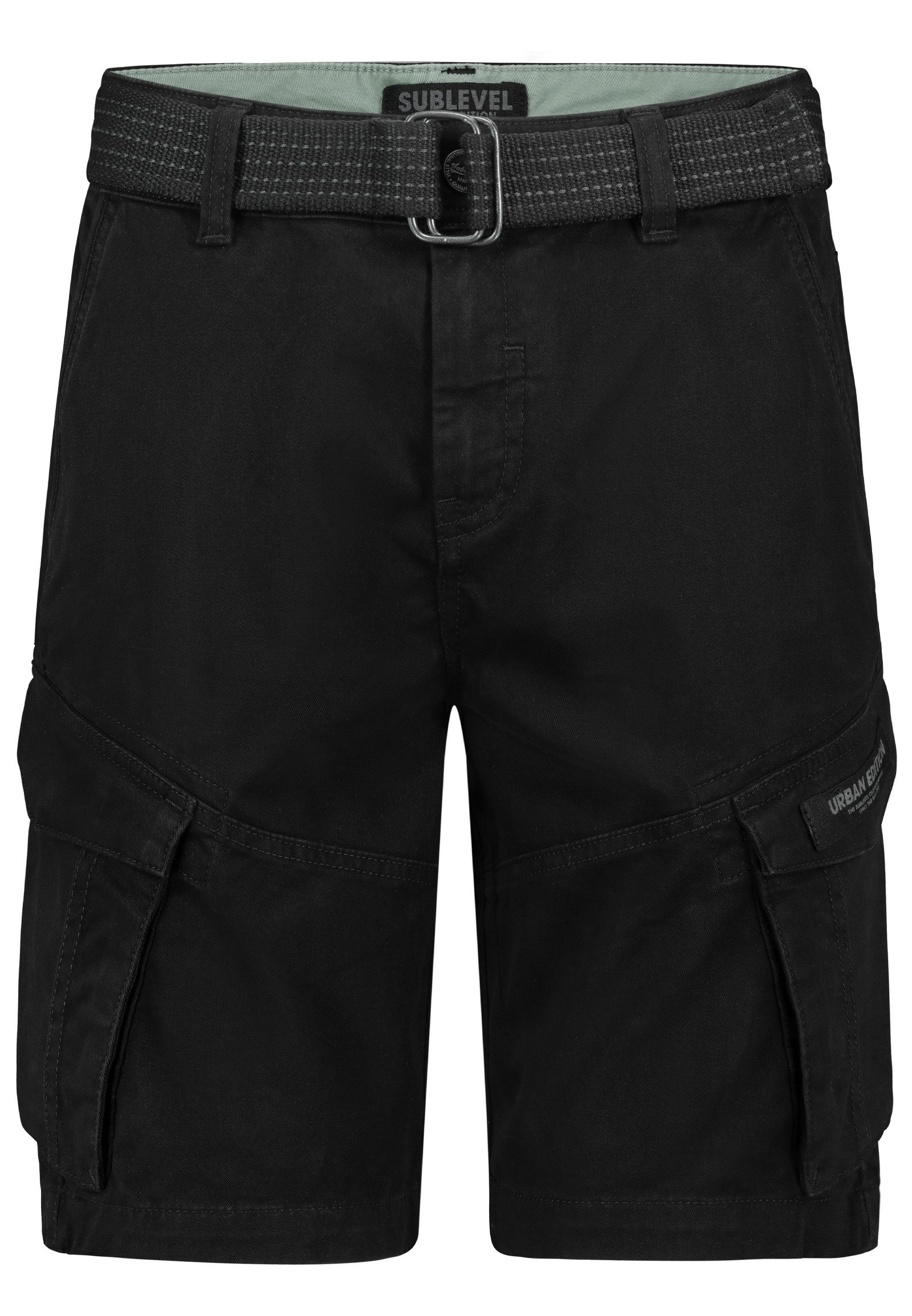 SUBLEVEL Cargoshorts Cargo mit Gürtel und Design Taschen Cargo Bermuda