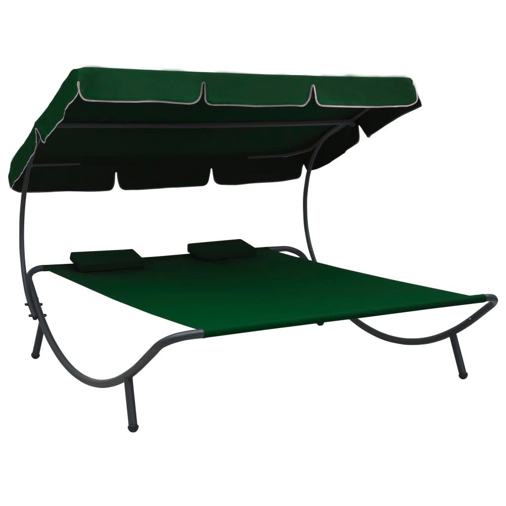 Gartenliege Doppelliege Relaxliege Gartenliege Sonnenliege mit Sonnendach und Kiss