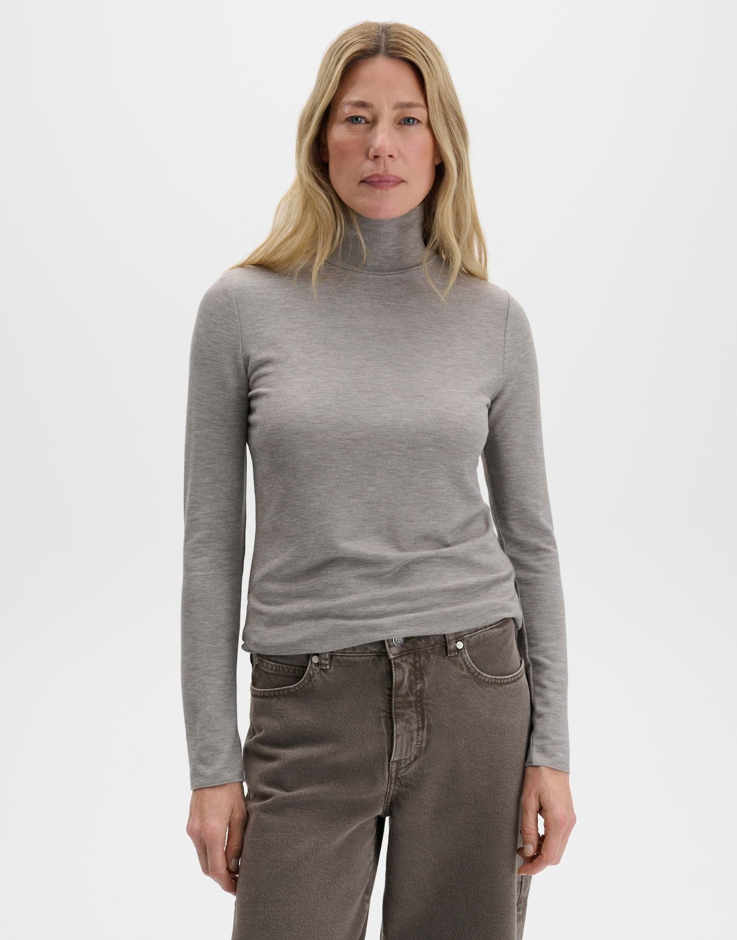 someday Rollkragenshirt Kirosie soft aus fließender Viskose Figurbetonter Schnitt mit feiner Rippstruktur