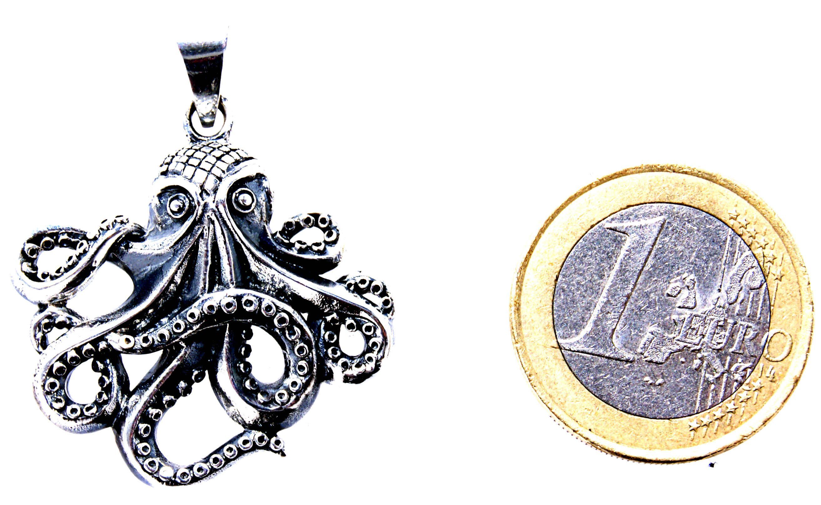 Kiss Tintenfisch of Leather Oktopus Krake aus Silber Octopus 925 Kettenanhänger Anhänger