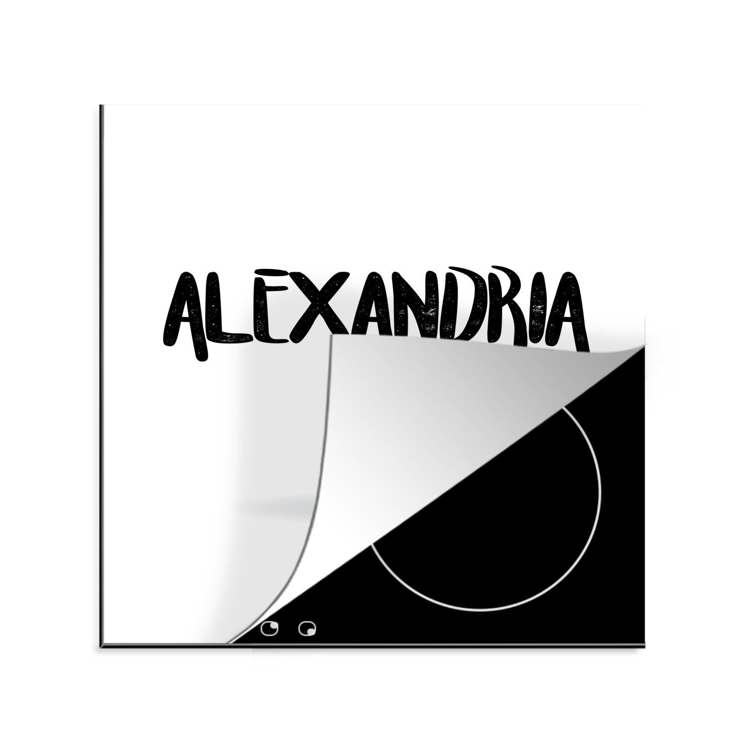 einem Ceranfeldabdeckung, Herdblende-/Abdeckplatte 78x78 tlg), Alexandria MuchoWow von Hintergrund, Arbeitsplatte für küche Vinyl, (1 cm, weißen mit Illustration