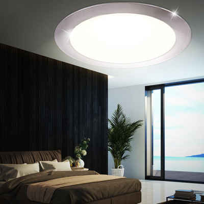 Globo LED Panel, LED-Leuchtmittel fest verbaut, Warmweiß, LED 12 W Decken Panel Einbau Leuchte Schlafzimmer Flur Strahler silber